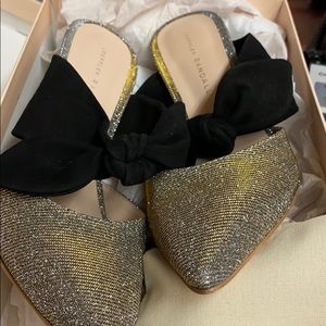 Loeffler Randall flora glitter bow mule